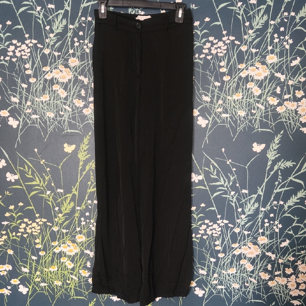 Vtg Italian Silky Wide-Leg Pants